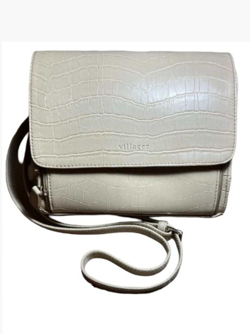Villager Liz Claiborne Co Zip Around Accessible Flap Front Pocket Crossbody EUC